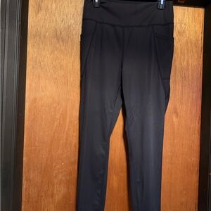 True Religion Black High-Waist Active Leggings with Side Pockets